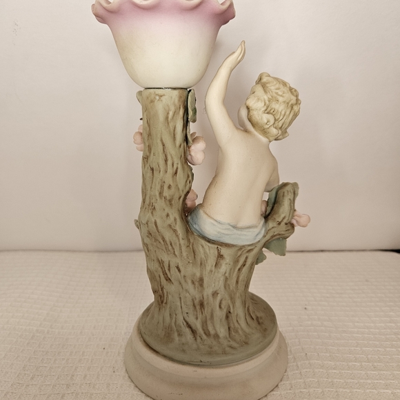 VTG CANDSREA JAPAN PORCELAIN CANDLESTICK CHERUB 7" DESIGN REGESTRED 6169 - Picture 7 of 14